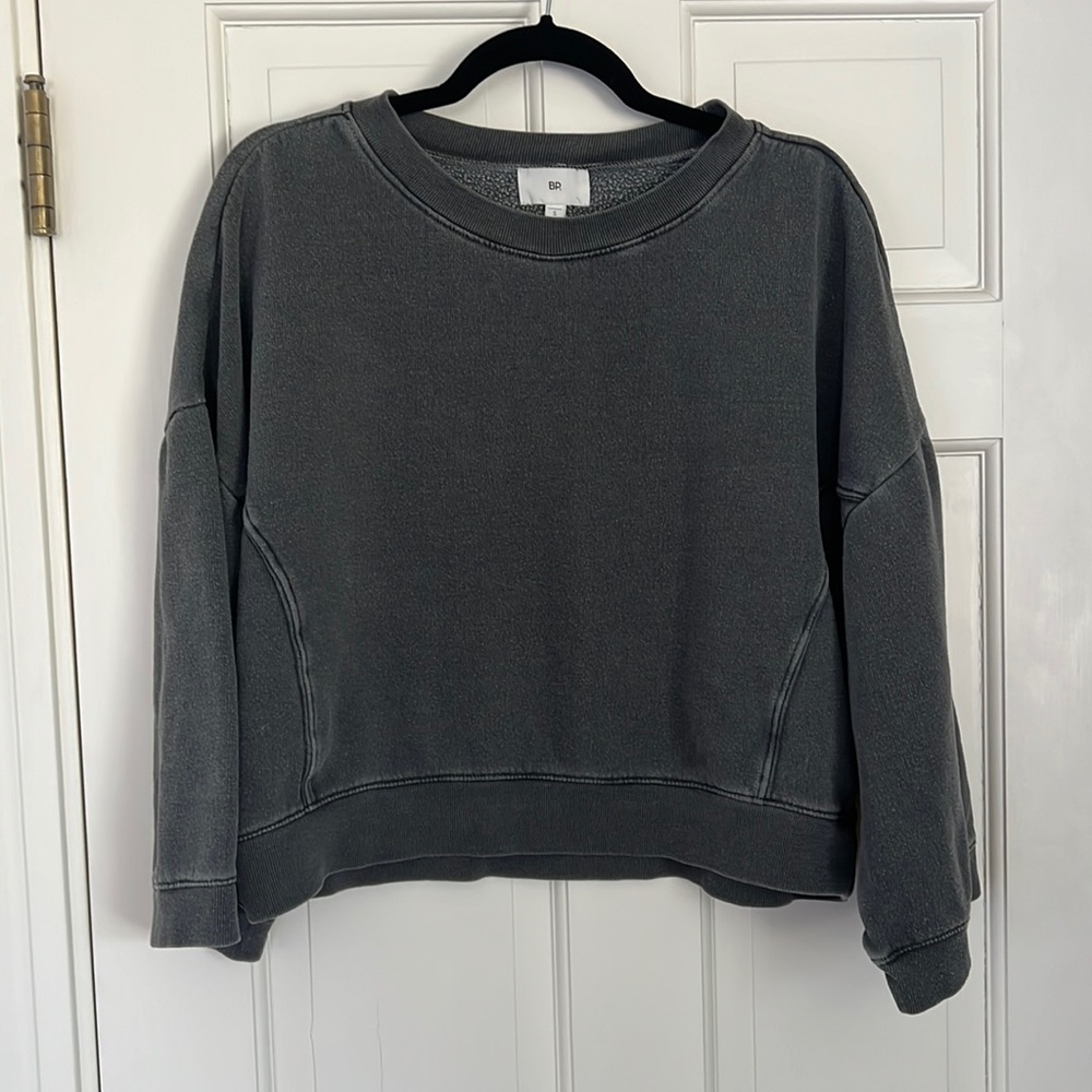 BP Nordstrom Womens Wide Sleeve Sweatshirt Size S Charcoal Gray Cotton Knit